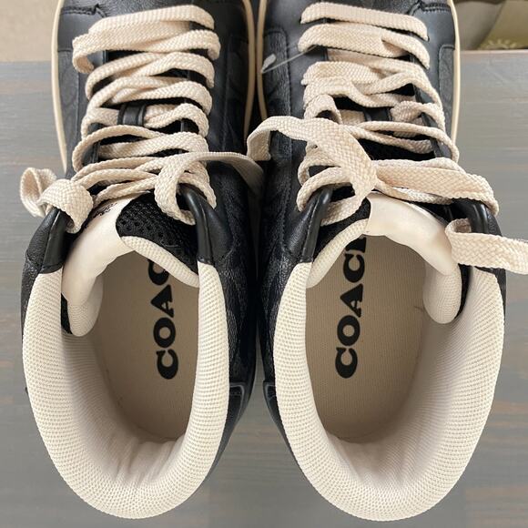 Coach Clip High Top Men’s Sneaker Charcoal Black G5385 Size 10D NWOB - Picture 8 of 11